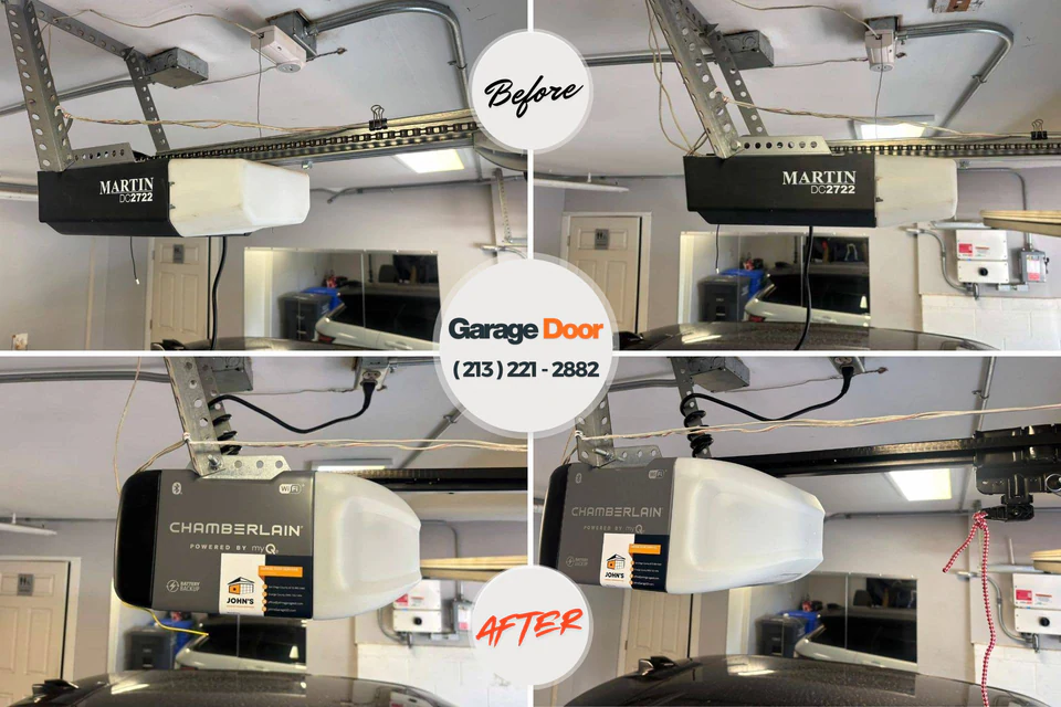 Before and after: garage door repair Allison Park, PA